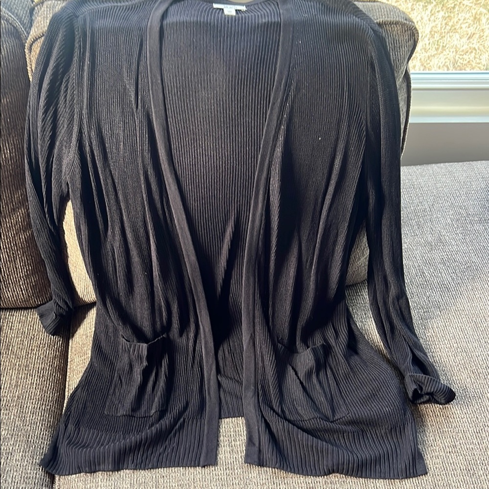 Black Ribbed Cardigan
